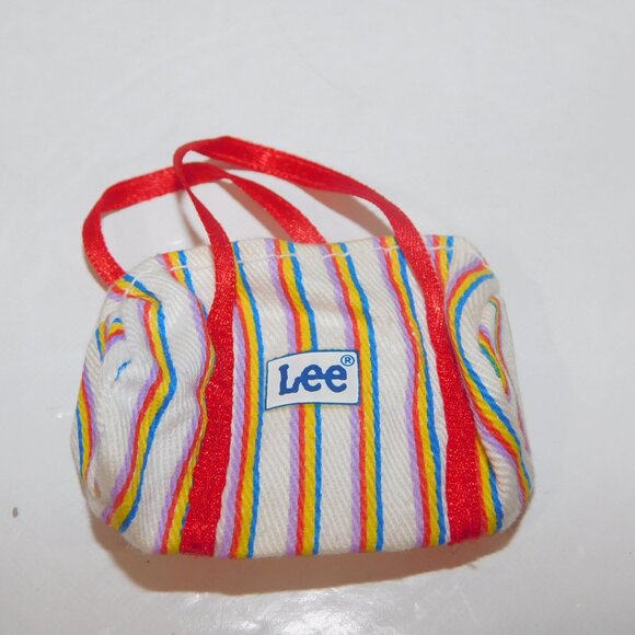 Vintage 1995 Barbie Lee jeans Fashion Set replacement striped Bag - Picture 4 of 4